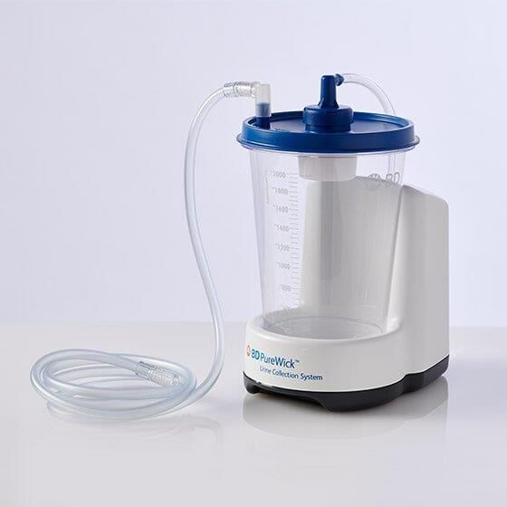 The PureWick&trade; Urine Collection System with a battery